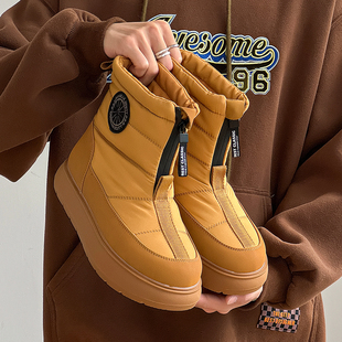 漠河雪地靴男冬季防水防滑东北零下40度防寒鞋加绒加厚情侣棉鞋男