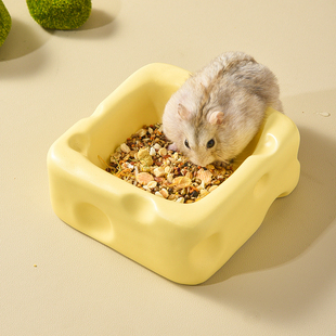 仓鼠陶瓷食盆金丝熊松鼠刺猬可爱蜜袋鼠荷兰猪防打翻防溅饲料碗槽