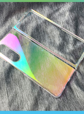 ins泡泡镭射适用于三星ZFold3/fold4手机壳渐变zflip3/4透明w22防摔硬壳FOLD4硅胶情侣男女f9260超薄保护套