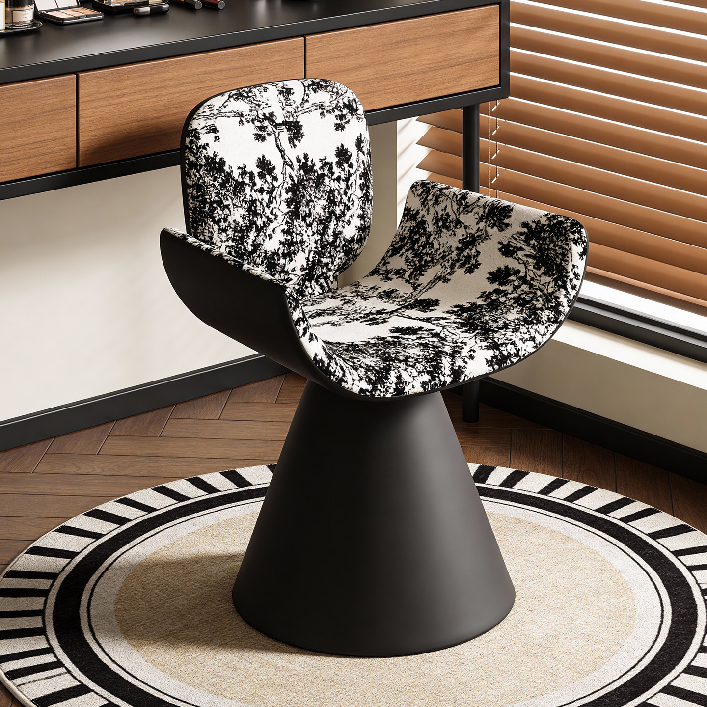 可旋转卧室化妆椅中古风复古梳妆台椅子高级感设计师款家用梳妆凳,住宅家具,梳妆凳,淘宝优惠券,粉丝福利购,淘宝优惠卷