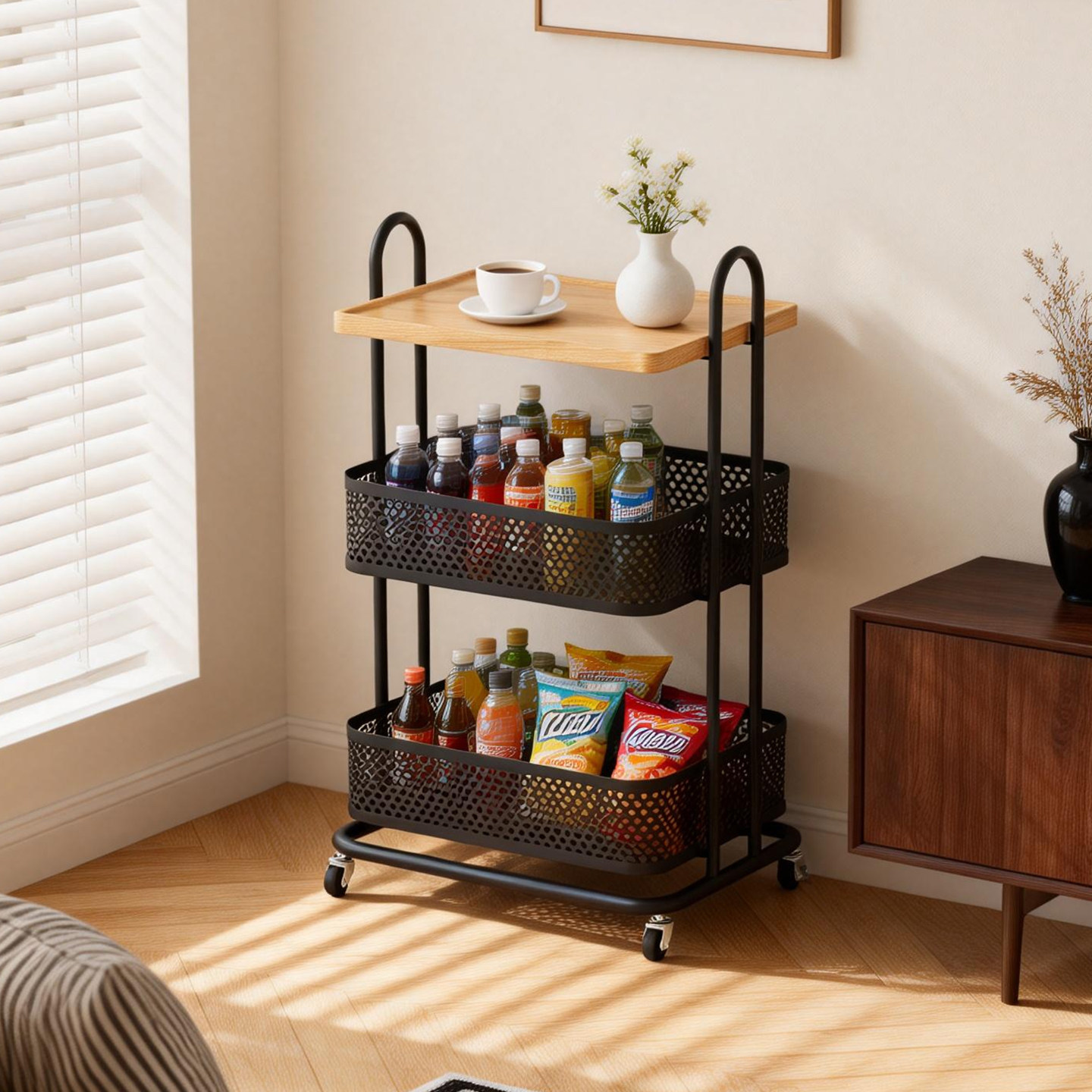 祖赛创意零食收纳小推车