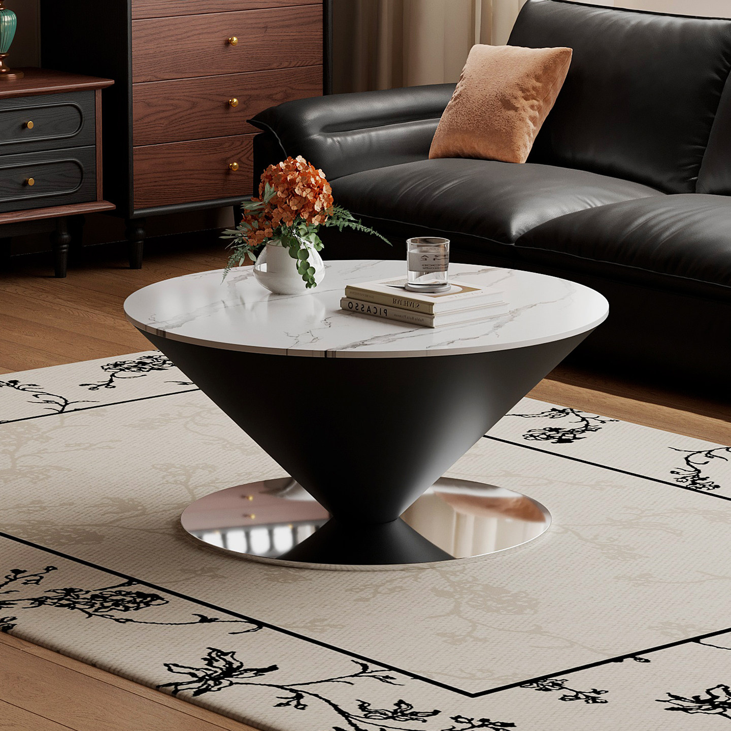 小户型悬浮飞碟茶几中古风客厅极简创意高级感圆形家用岩板小茶几,住宅家具,茶几,淘宝优惠券,粉丝福利购,淘宝优惠卷