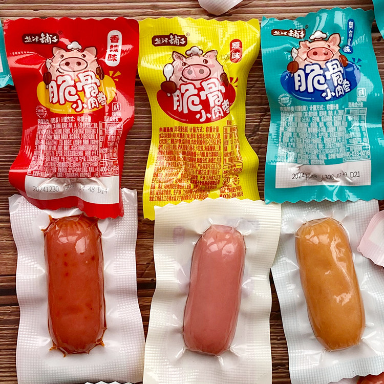 盐津铺子脆骨小肉枣香辣味烤香肠猪肉类