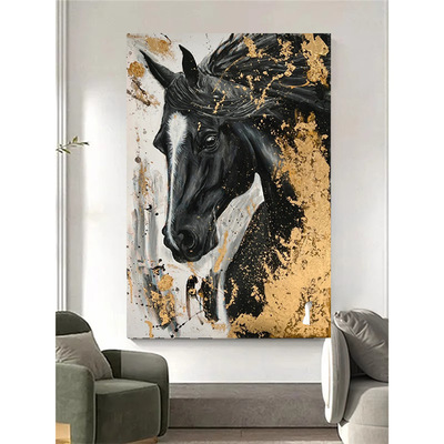 《策马奔腾》装饰画玄关客厅沙发背景壁画留白处装饰高端品质挂画