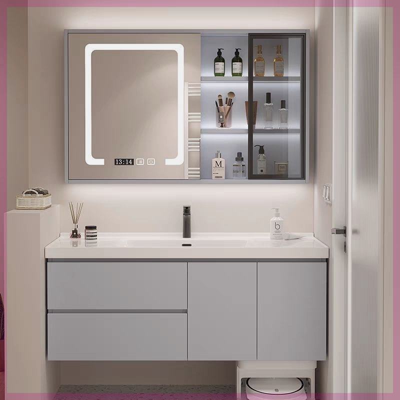 陶瓷一体盆浴室柜63CM73厘米83/93/103/113扫地机器人基站洗漱台