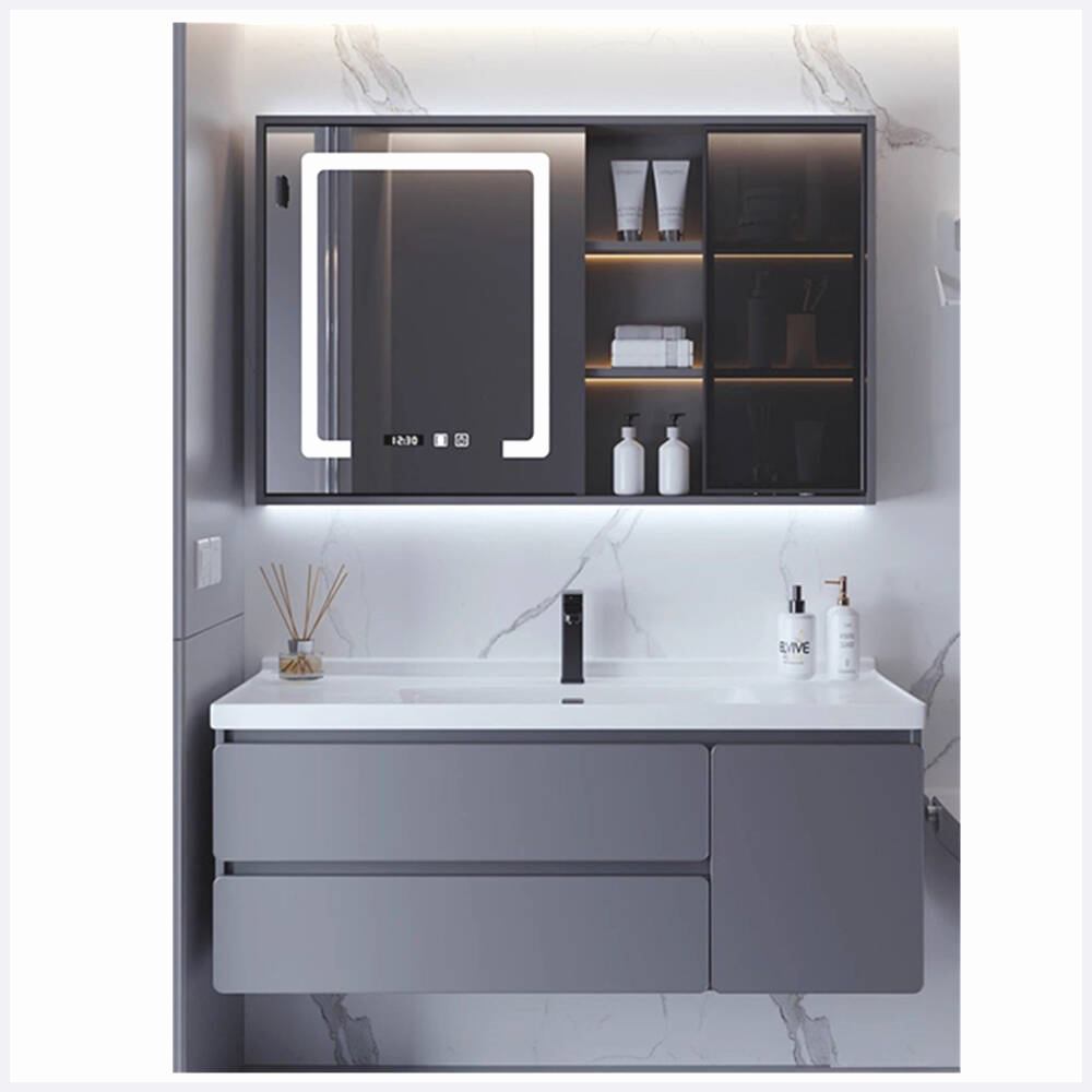 铝封边63/73/83/93/103/113CM陶瓷一体盆浴室柜卫生间洗脸盆组合