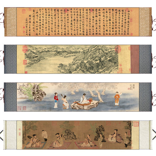 山水画新款书法携古代名家横幅