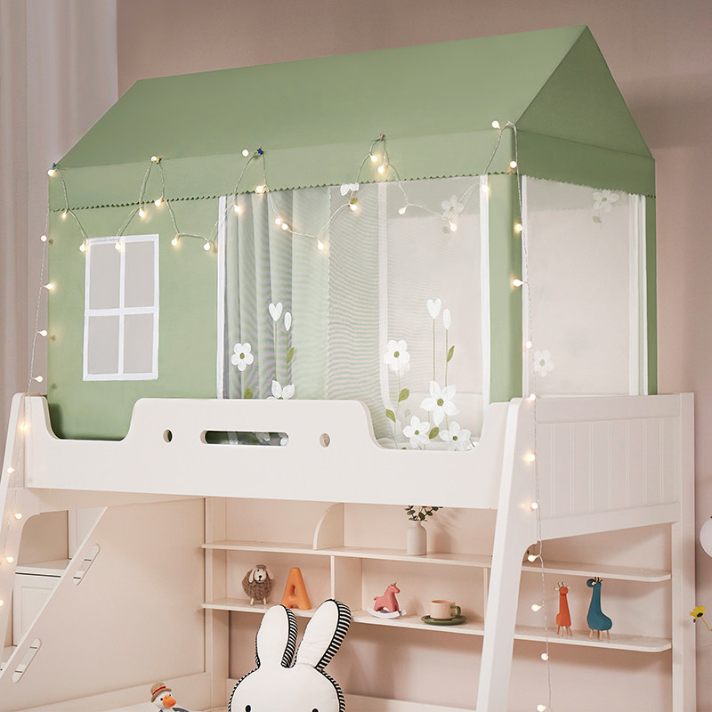 蚊帐用2024新款儿童子母床蚊帐上下铺梯形高低床帐篷分床神器,床上用品,蚊帐,淘宝优惠券,粉丝福利购,淘宝优惠卷