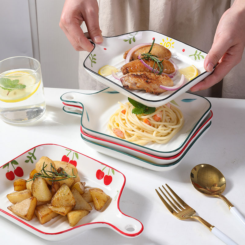 Nordic creative plate domestic ceramic baked rice plate dish