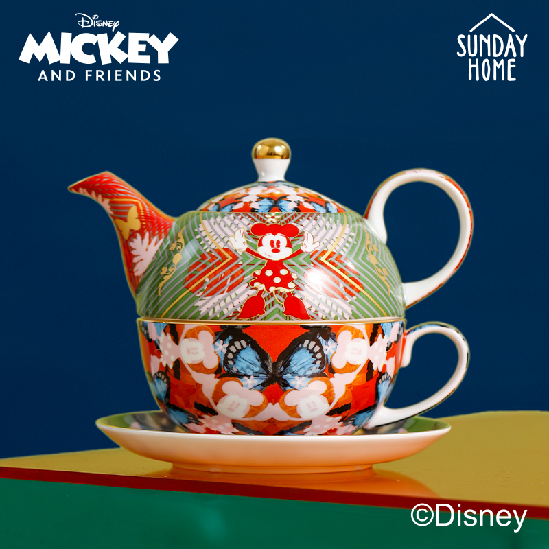 【斯达高】迪士尼 SUNDAY HOME 米奇老鼠骨瓷单人子母壶下午茶具