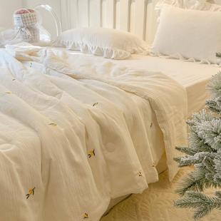 ESSONIOA类双层纱夏凉被夏被可水洗单双人薄被子宿舍棉被芯空调被