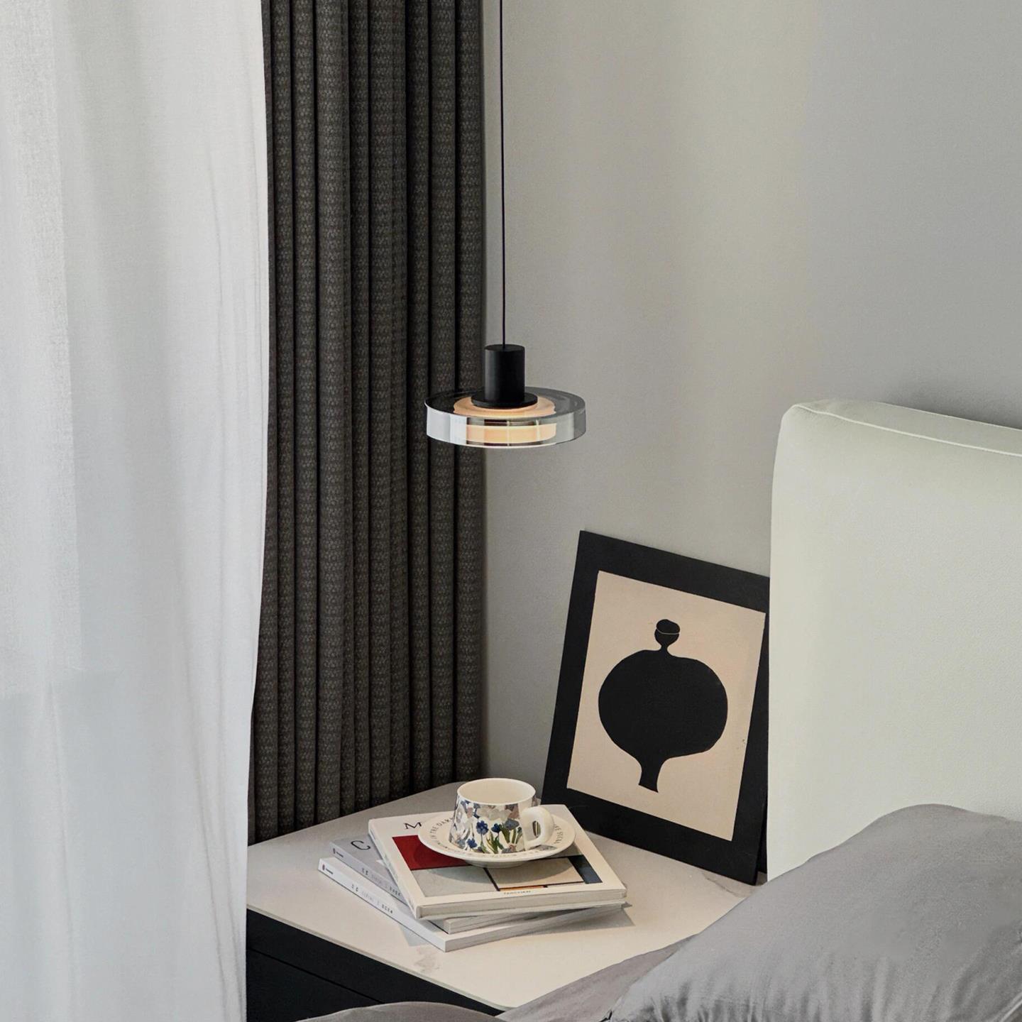 意式极简床头小吊灯设计师艺术玻璃主卧室灯现代简约餐厅吧台吊灯