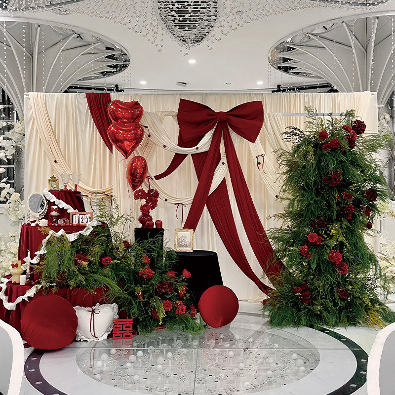 订婚布置装饰简单大气韩系kt板摆台全套红白布幔定亲宴场景背景墙,节庆用品/礼品,装扮布置套餐,淘宝优惠券,粉丝福利购,淘宝优惠卷