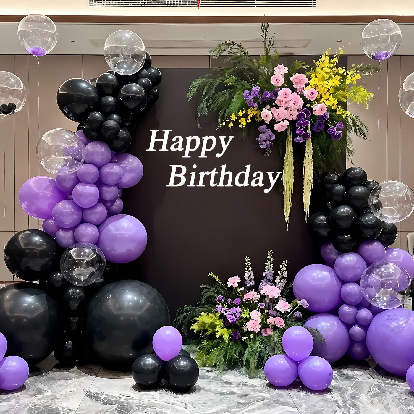 生日场景布置装饰紫色主题party气球花卉生日派对活动KT板背景墙,节庆用品/礼品,装扮布置套餐,淘宝优惠券,粉丝福利购,淘宝优惠卷