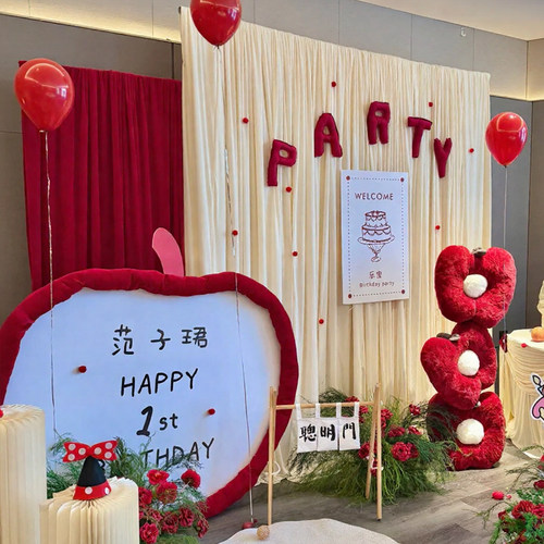 宝宝一周岁生日布置定制kt板