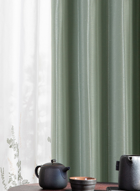 FUJU馥居仿丝绸布艺新款卧室现代简约轻奢遮光客厅定制日式窗帘
