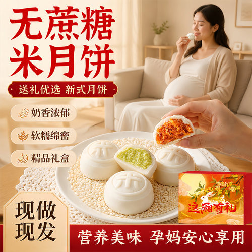 传统中式茶点伴手礼无蔗糖米月饼