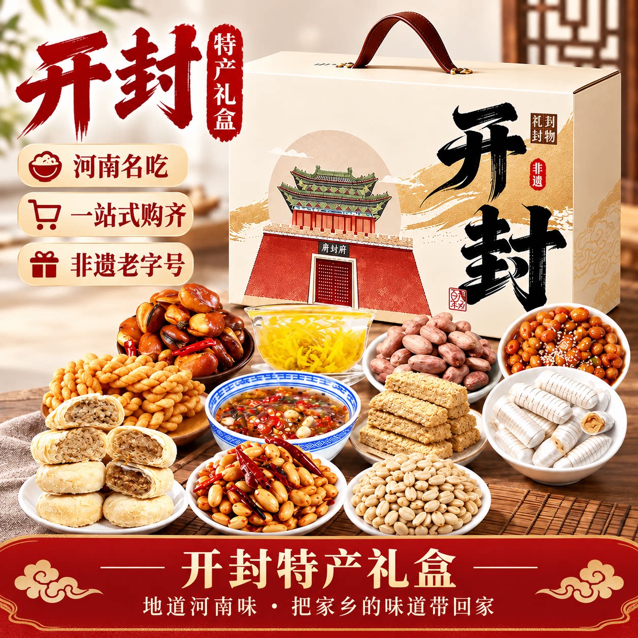 开封特产礼盒河南名吃中式传统糕点小吃特色美食下午茶中秋节礼品