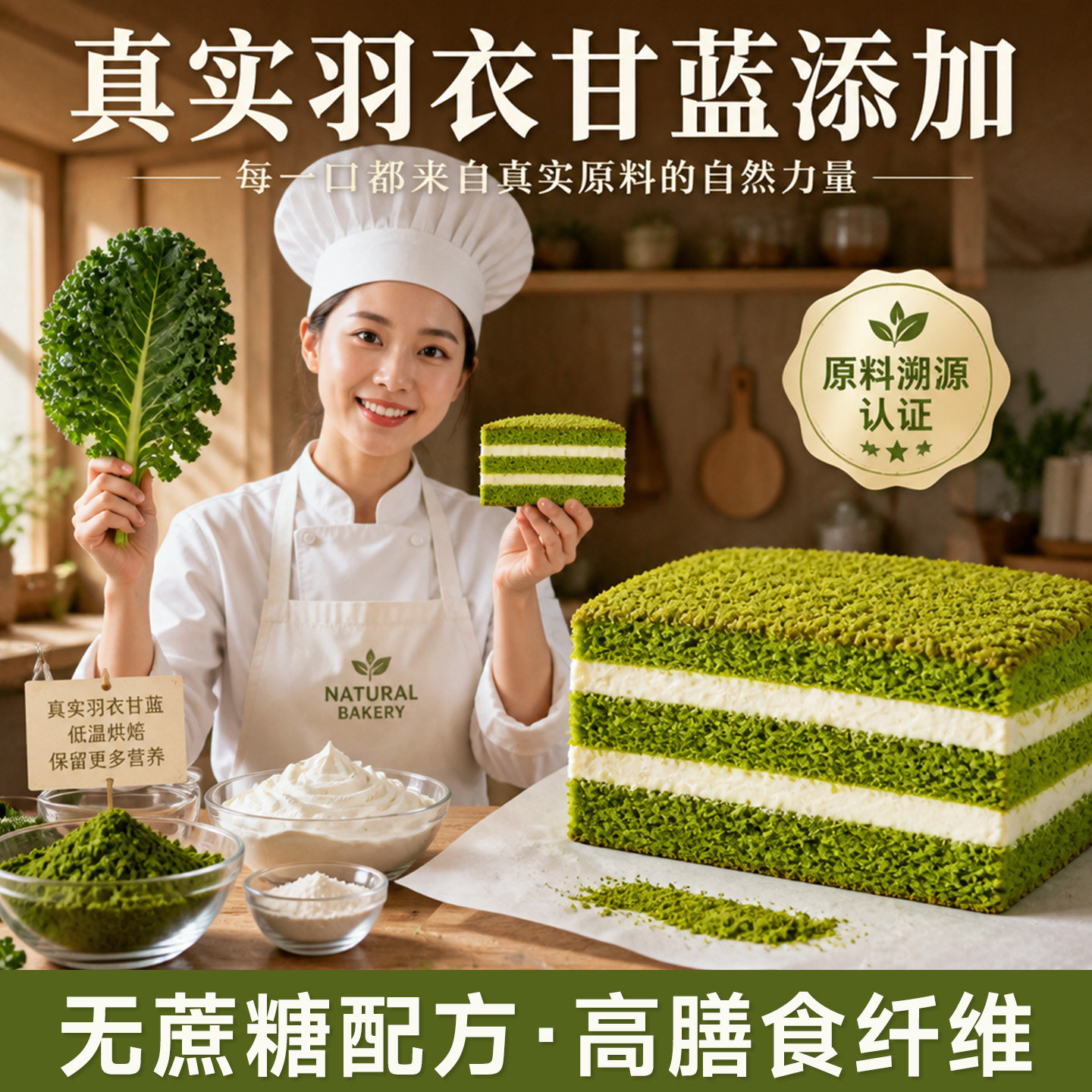 羽衣甘蓝提拉米苏无糖蛋糕糖人专用控糖食物减脂期解馋抗饿零食