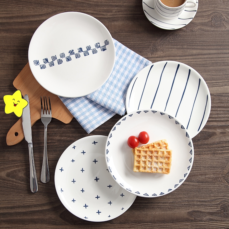 2个装陶瓷盘子盘子i家用北欧风碟子早餐盘西餐盘网红餐具ins牛排