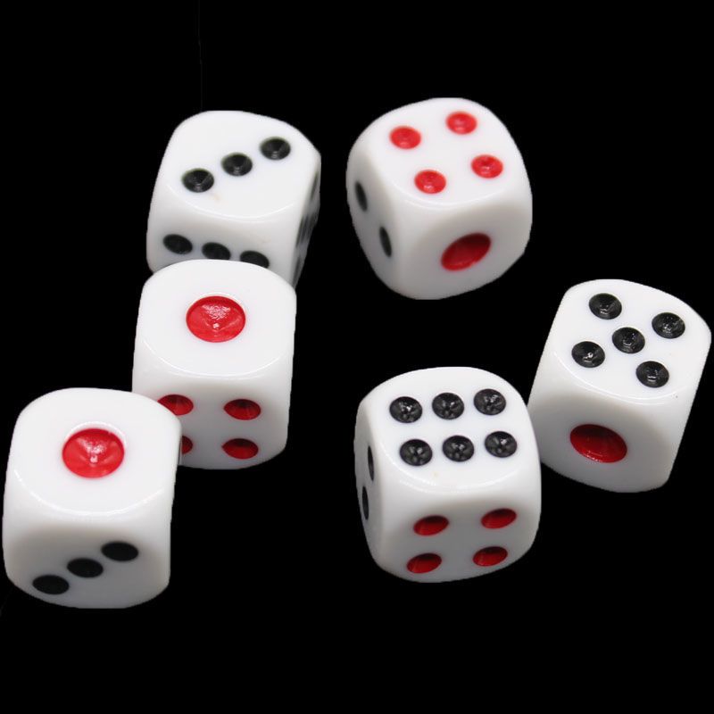 骰子酒吧色子KTV夜店骰盅用圆角黑红点游戏筛粒塞子甩子大号筛子
