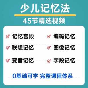 儿童大脑记忆力培训课程视频训练方法教学宫殿联想变音记忆法讲解