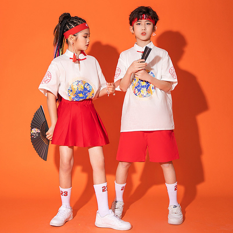 六一儿童中国风演出服女童表演服国潮小学生运动会开幕式入场服装
