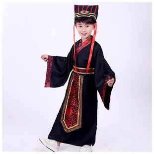 儿童三国演义演出服春秋汉服男童课本剧古装服装诸葛亮曹操鲁肃男