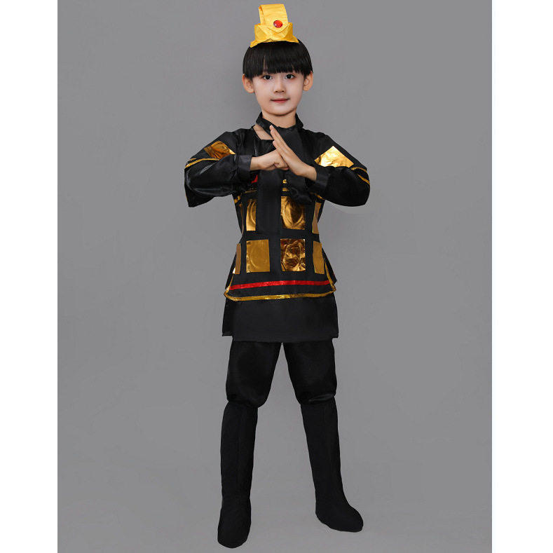 儿童古装汉服三国演义士兵演出服花木兰古代士兵服装岳飞盔甲