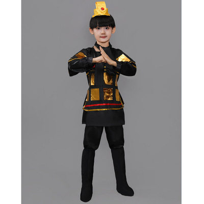 儿童古装汉服三国演义士兵演出服花木兰古代士兵服装岳飞盔甲
