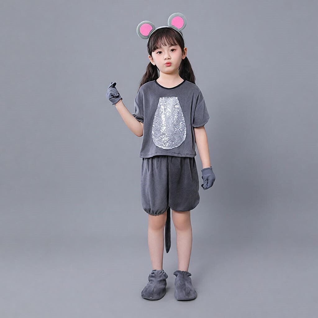 儿童小老鼠演出服舞蹈套装蓬蓬裙卡通元旦服装造型舞台表演话剧