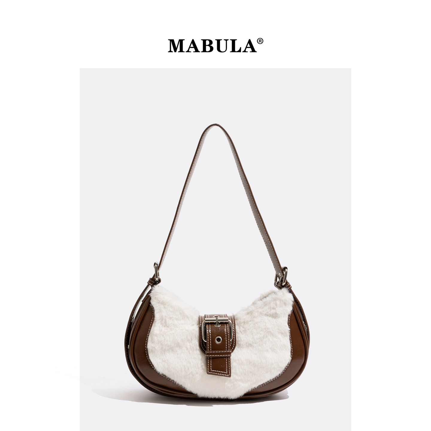 MABULA叶舒华同款羊羔绒马鞍包