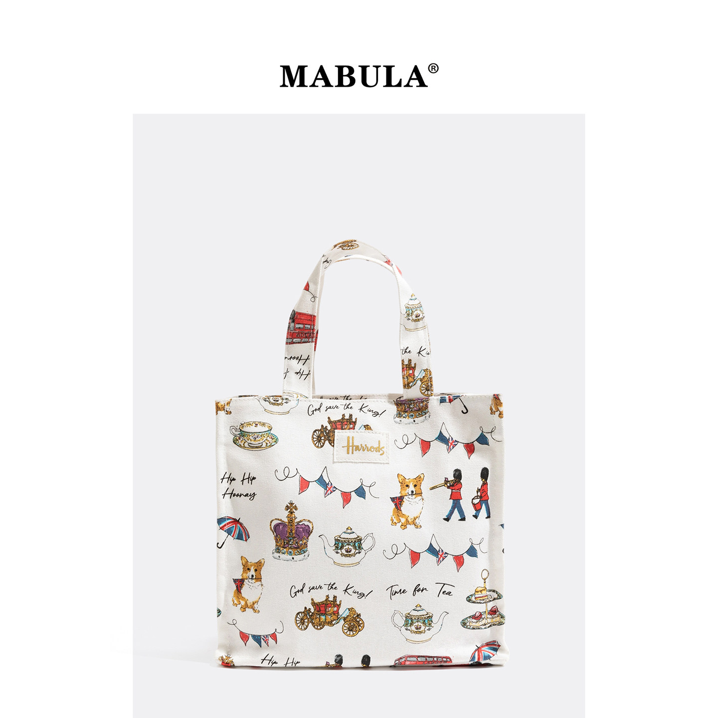 MABULA可爱卡通印花帆布包