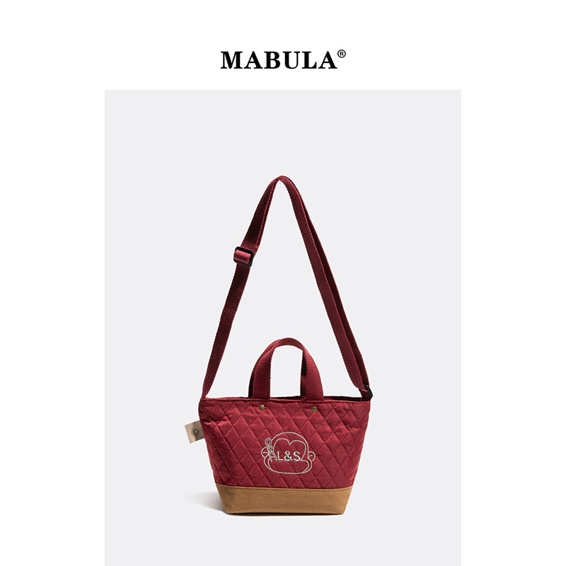 MABULA复古撞色菱格托特包女2025秋冬大容量通勤单肩包通勤手提包,箱包皮具/热销女包/男包,单肩包,淘宝优惠券,粉丝福利购,淘宝优惠卷