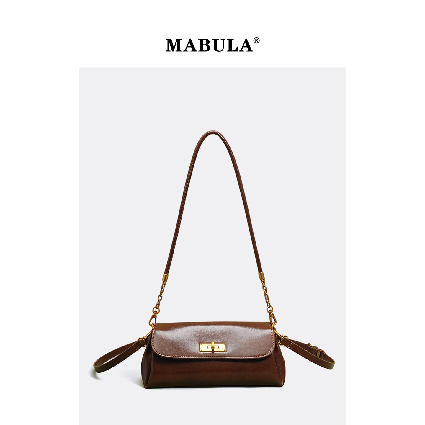 MABULA复古经典腋下包女2026春季简约枕头包高级感时尚单肩斜挎包,箱包皮具/热销女包/男包,腋下包,淘宝优惠券,粉丝福利购,淘宝优惠卷
