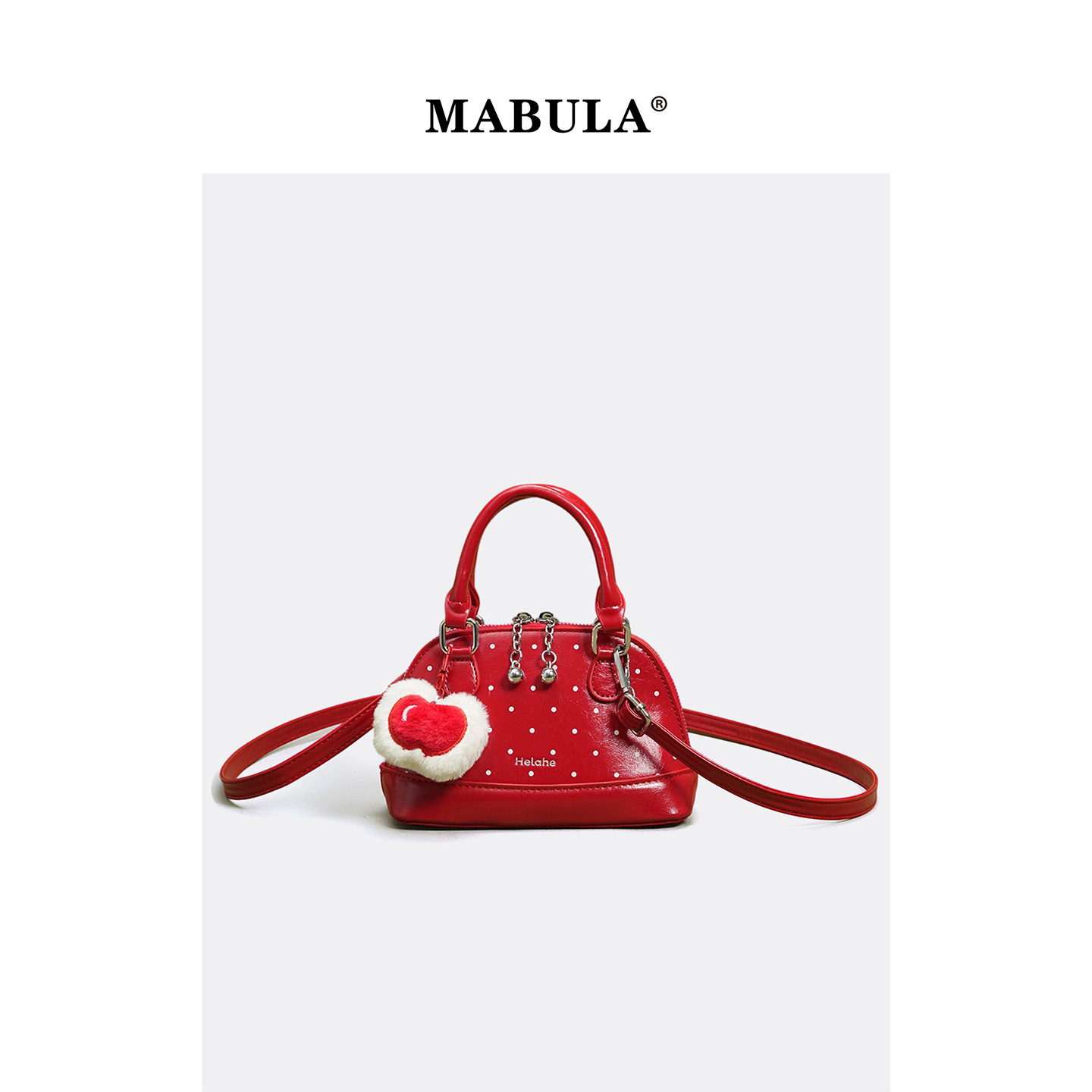 MABULA超火ins波点贝壳包女2026春季简约保龄球包迷你手提斜挎包,箱包皮具/热销女包/男包,波士顿包,淘宝优惠券,粉丝福利购,淘宝优惠卷