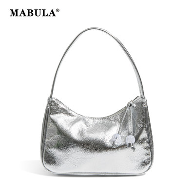 MABULA银色包包小众设计腋下包