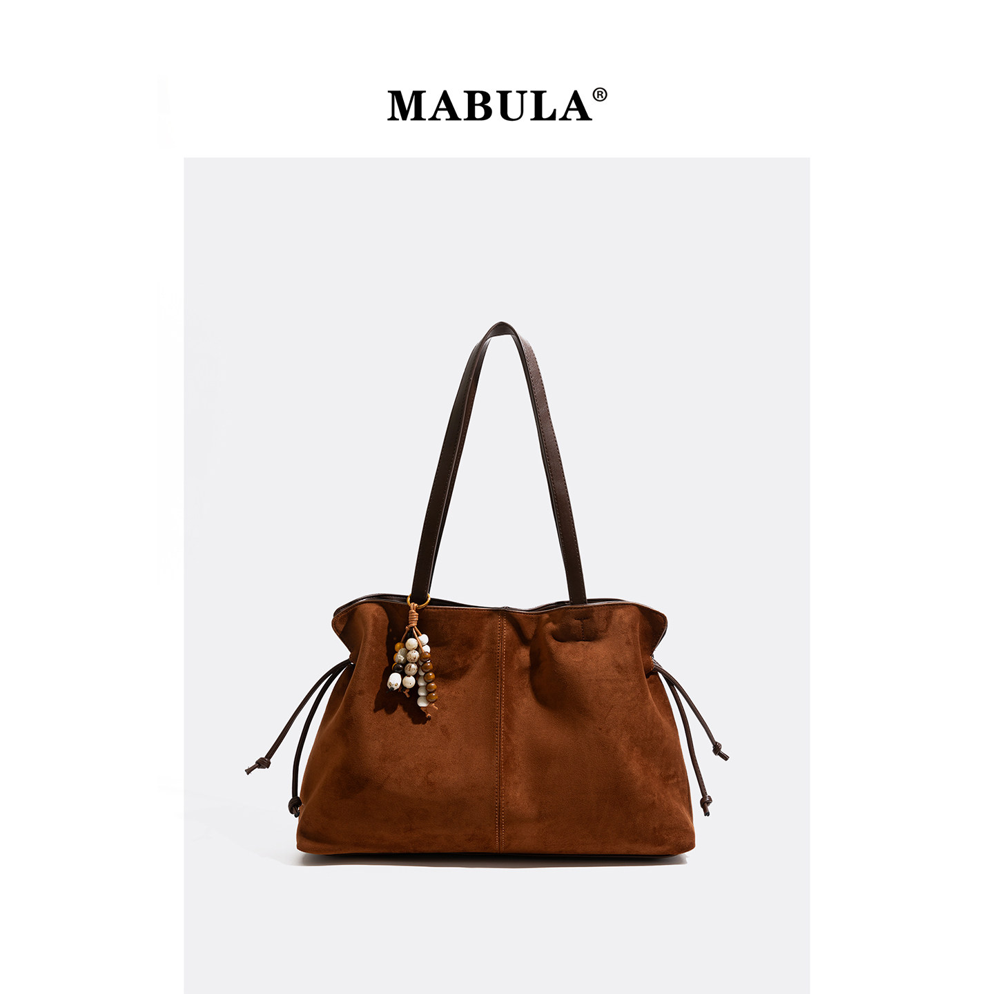 MABULA都市简约麂皮双面云朵包女2025秋冬复古单肩包通勤风托特包,箱包皮具/热销女包/男包,托特包,淘宝优惠券,粉丝福利购,淘宝优惠卷