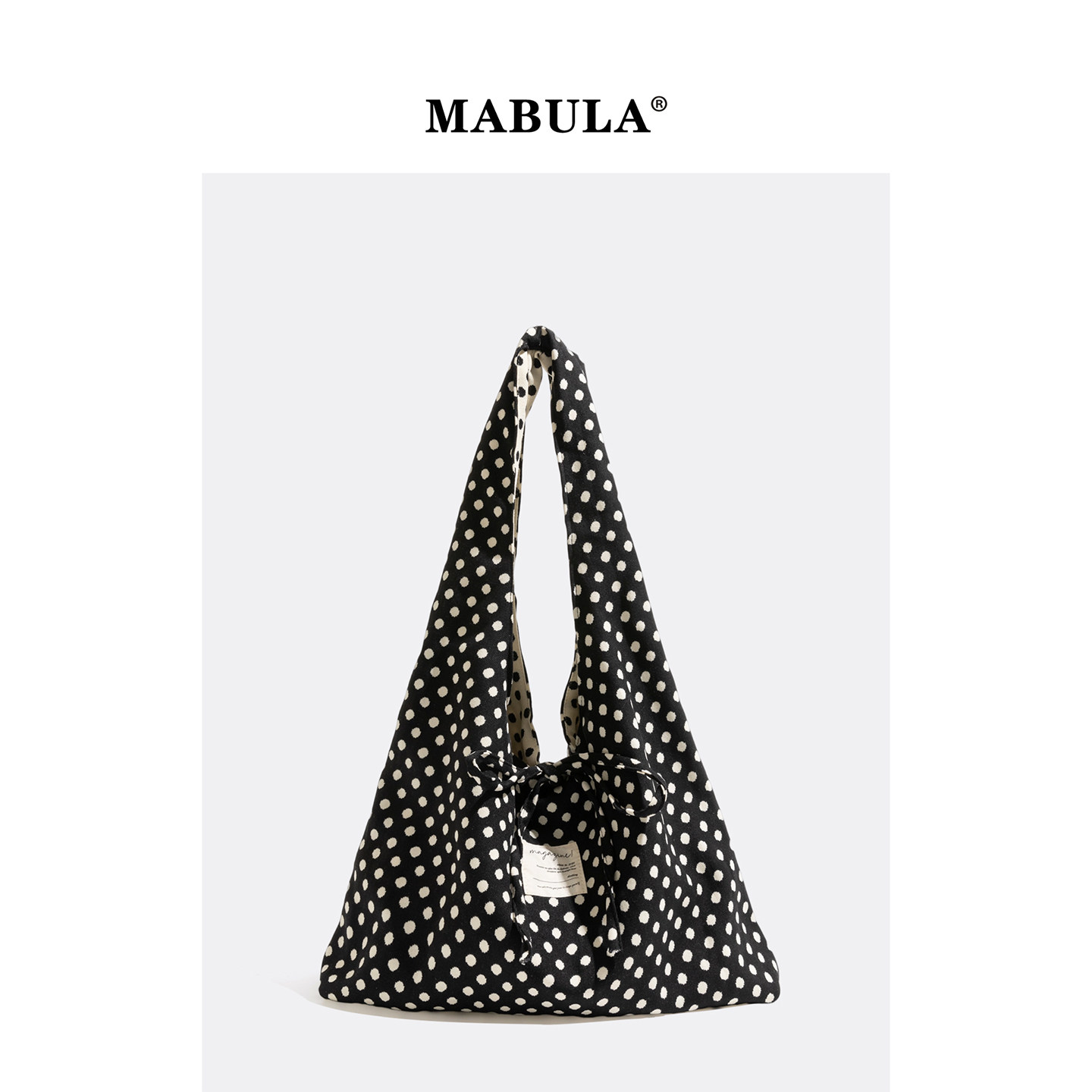 MABULA波点托特包2025秋冬新款手提包小众通勤大容量单肩帆布包包,箱包皮具/热销女包/男包,托特包,淘宝优惠券,粉丝福利购,淘宝优惠卷