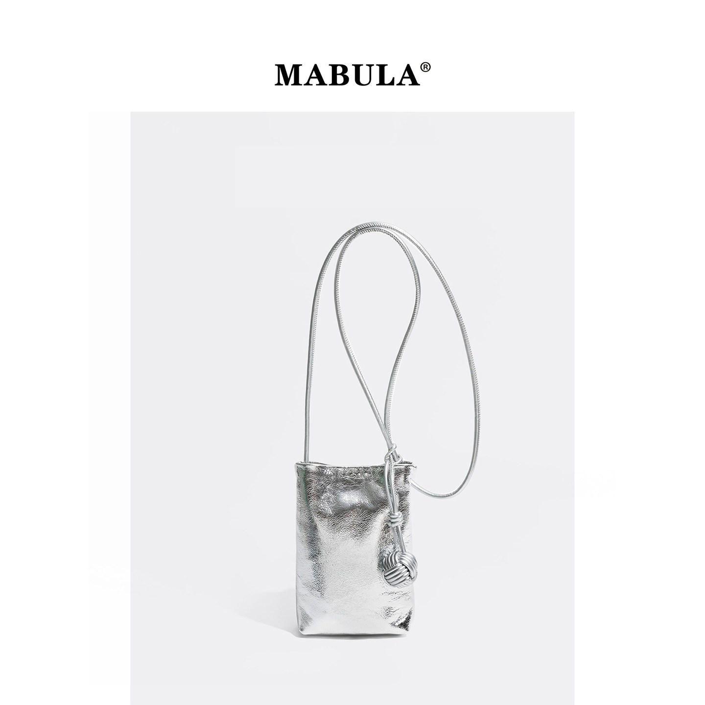 MABULA头层牛皮手机包女2025新款洋气百搭银色包包单肩斜挎小方包,箱包皮具/热销女包/男包,单肩包,淘宝优惠券,粉丝福利购,淘宝优惠卷