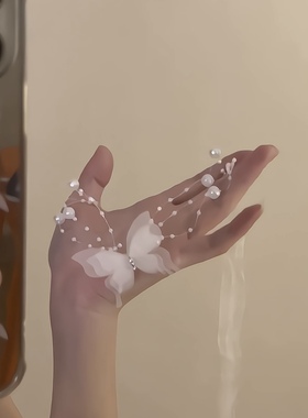 珍珠小蝴蝶！项链女轻奢小众高级感锁骨链气质百搭脖颈链显瘦ins