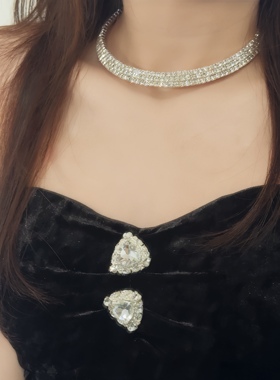 恋人！个性气质爱心流苏项链时尚高级感锁骨链气质百搭项链套装