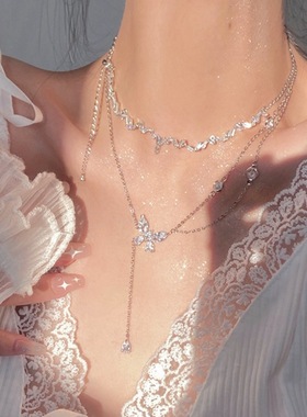 水滴蝴蝶韩版不规则锆石女