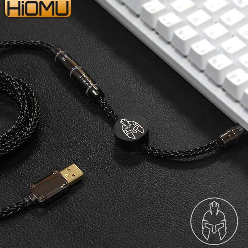 Hiomu客制化单晶铜数据线机械键盘航插线8股加粗镀银铜键盘充电线饰品