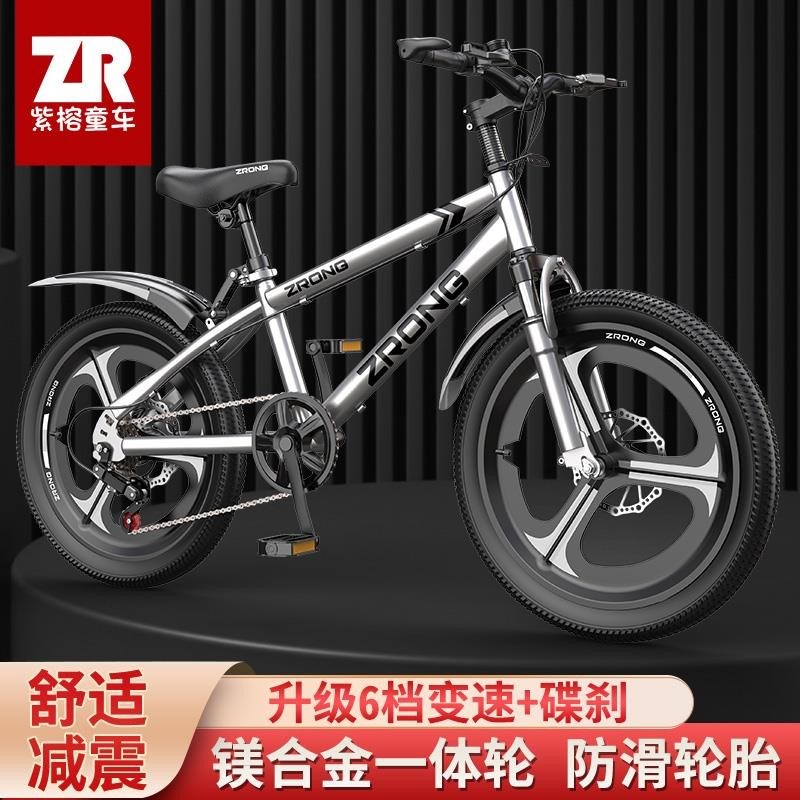 紫榕儿童山地自行车中大童男孩6一12岁8中小学生变速碟刹脚踏单车