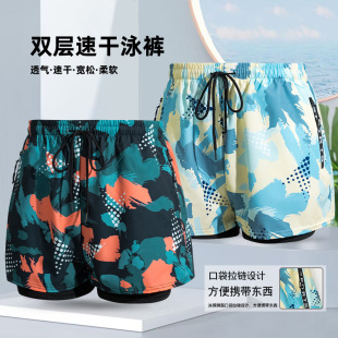 泳衣专业速干温泉裤 平角男士 游泳裤 游泳装 泳裤 备套装 男防尴尬大码