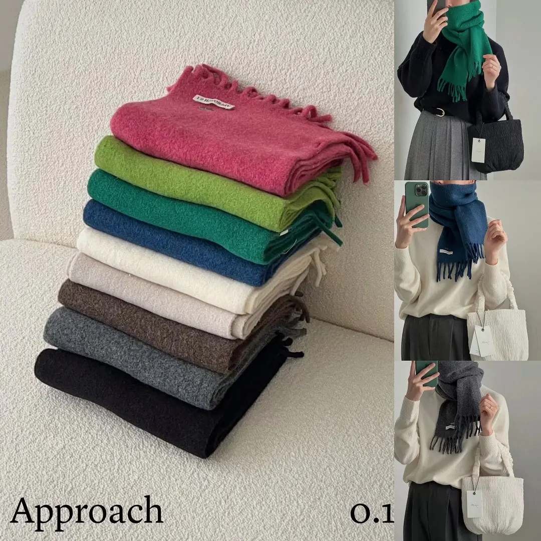 韩国 好品质Glow Approooo102703秋冬15%羊毛 复古 软糯 亲肤围巾