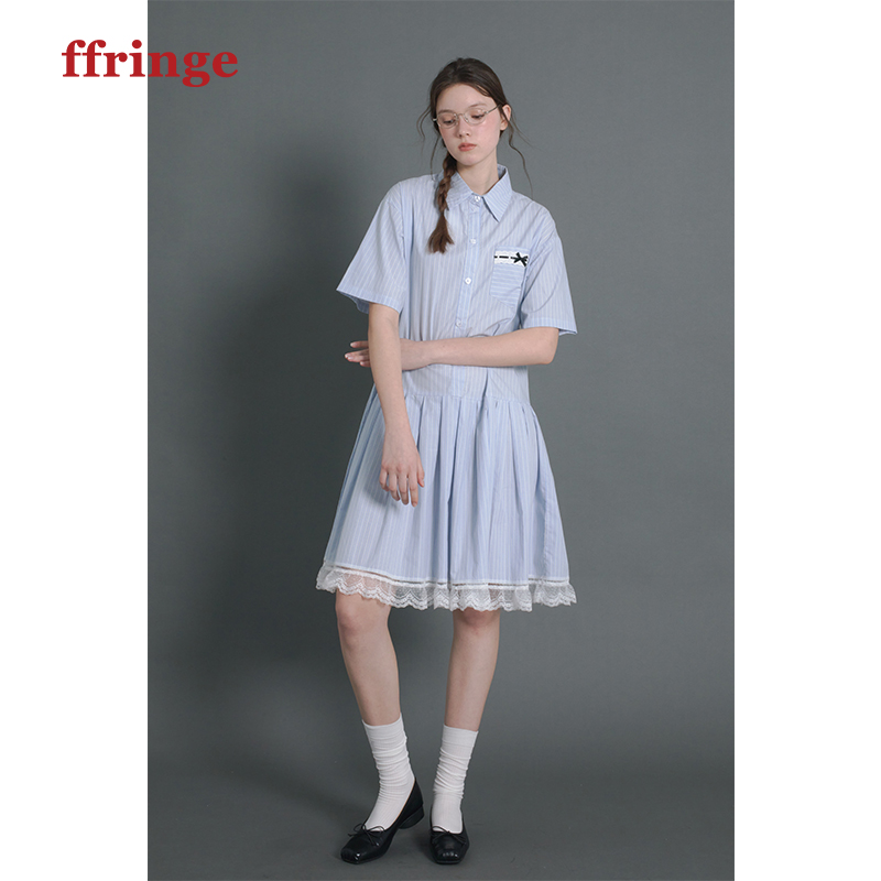 ffringe原创设计蕾丝拼接裙子