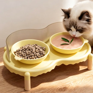 猫碗陶瓷猫咪餐桌碗架狗碗增高架保护颈椎猫食盆水碗饭碗宠物用品