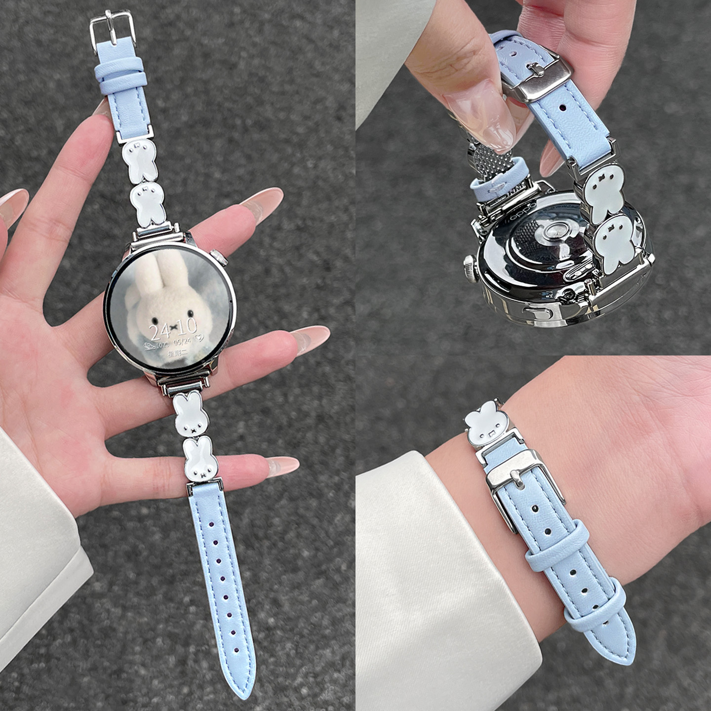 北想华为gt米菲兔皮质表带